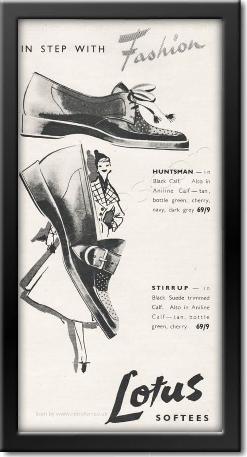 1954 Lotus Softees Shoes Vintage Magazine Adverts