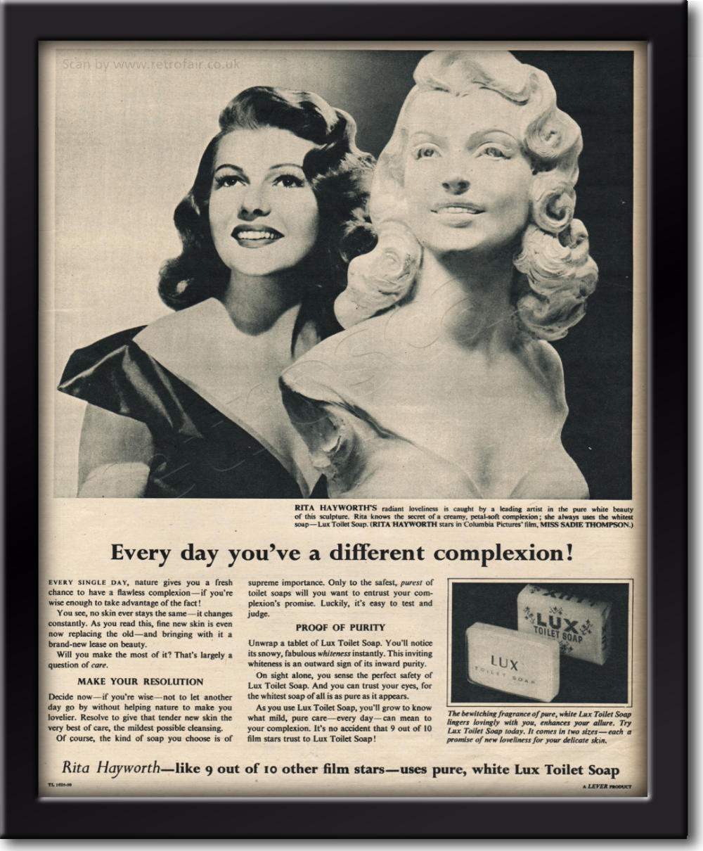 1954 Lux Soap - Rita Hayworth - framed preview retro