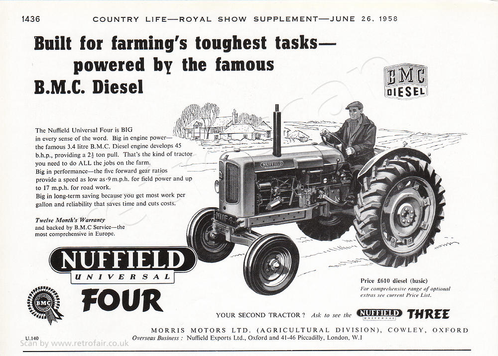 1954 Nuffield Universal Four - unframed vintage ad
