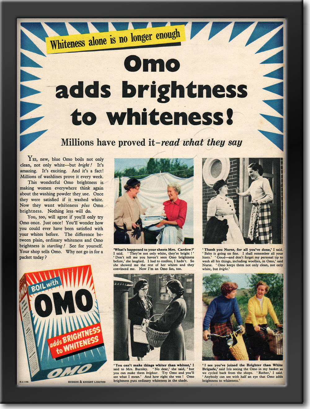 1954 OMO Washing Detergent - framed preview retro