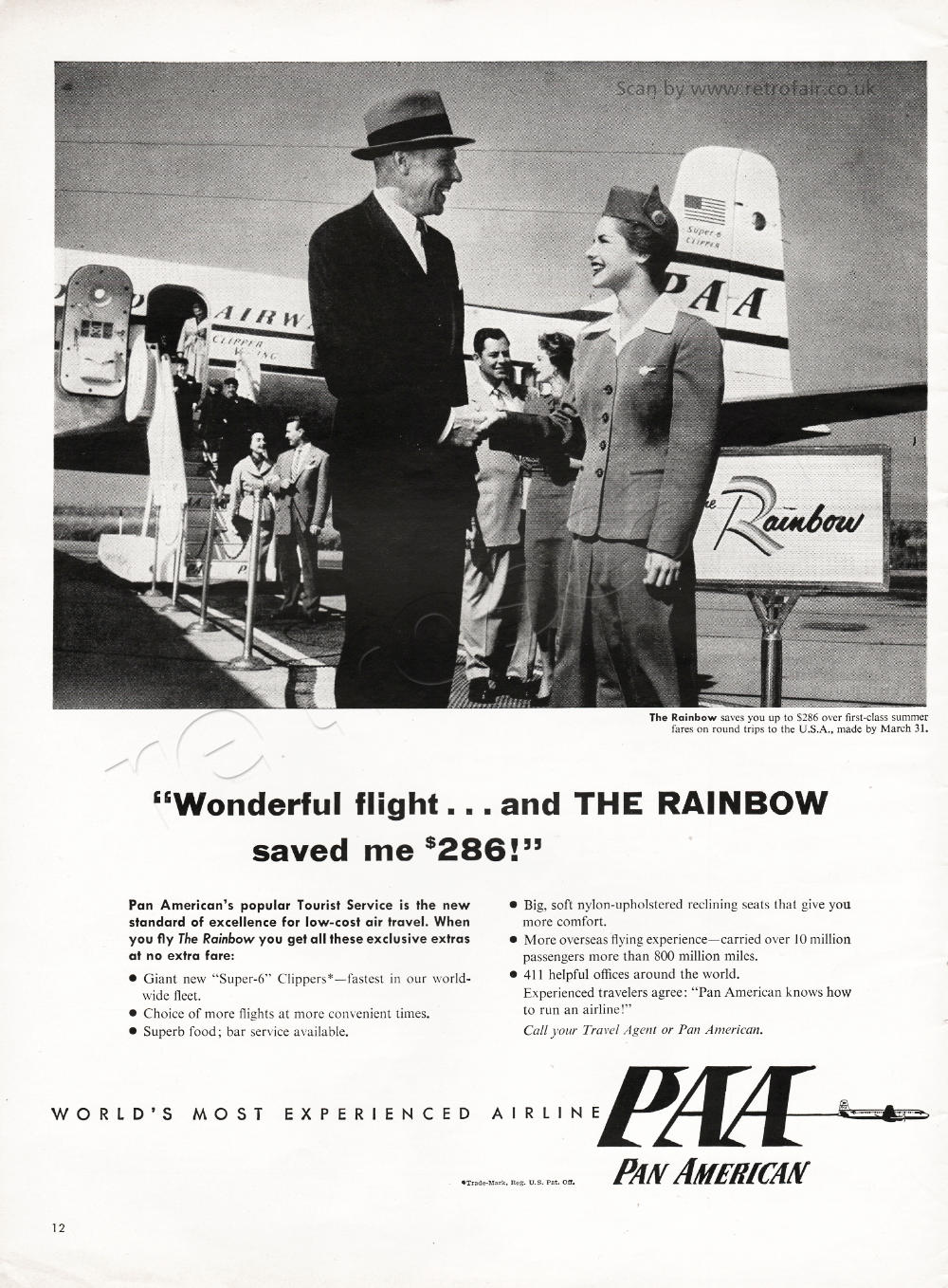 1954 Pan American Airlines vintage ad