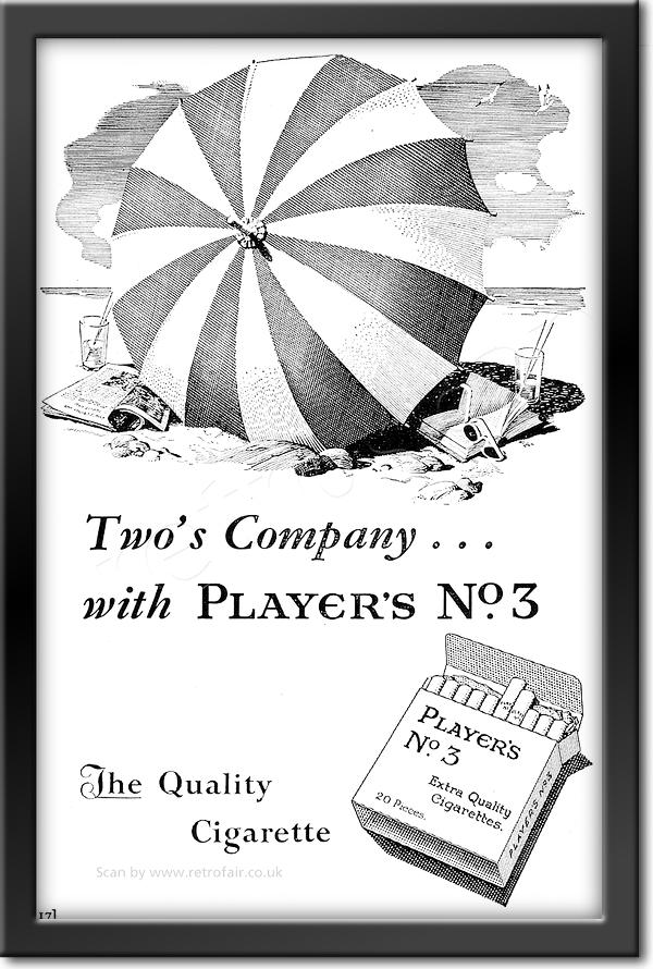 1954 Player's No. 3 Cigarettes - framed preview vintage ad