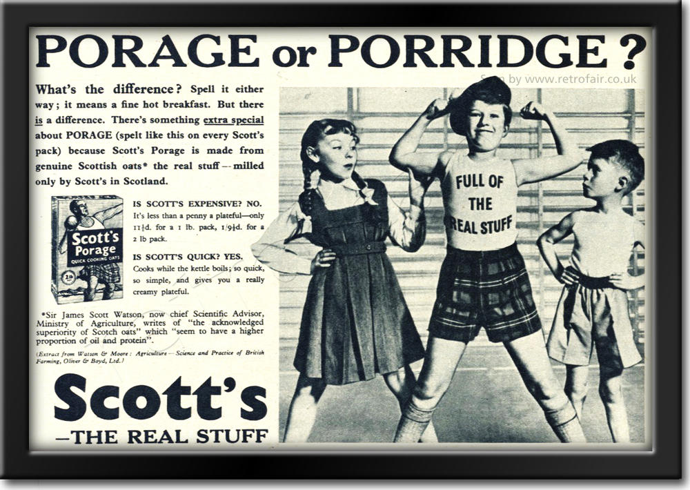 1954 Scott's Porage Oats  - framed preview