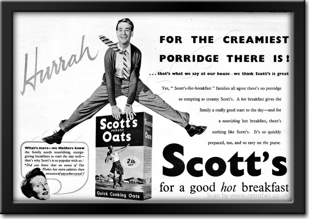 1954 Scott's Porage Oats vintage ad