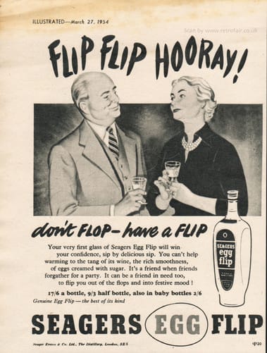 1954 Seagers Egg Flip - unframed vintage ad