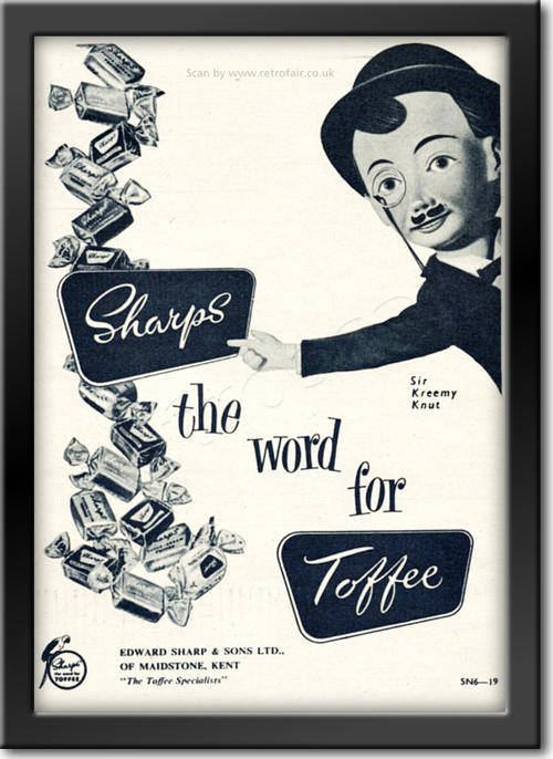 1954 Vintage Sharps Toffee advert