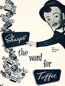 1954 Sharps Toffees - vintage ad