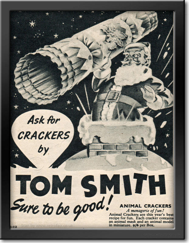 1954 Tom Smith Christmas Crackers - framed preview vintage ad