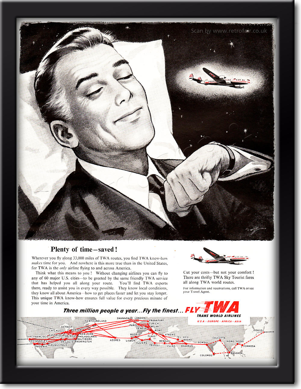 1954 vintage TWA ad