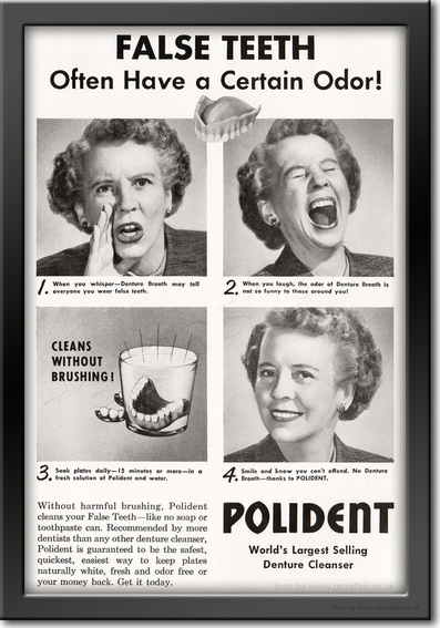 1953 Polident Denture Cleanser - framed preview retro