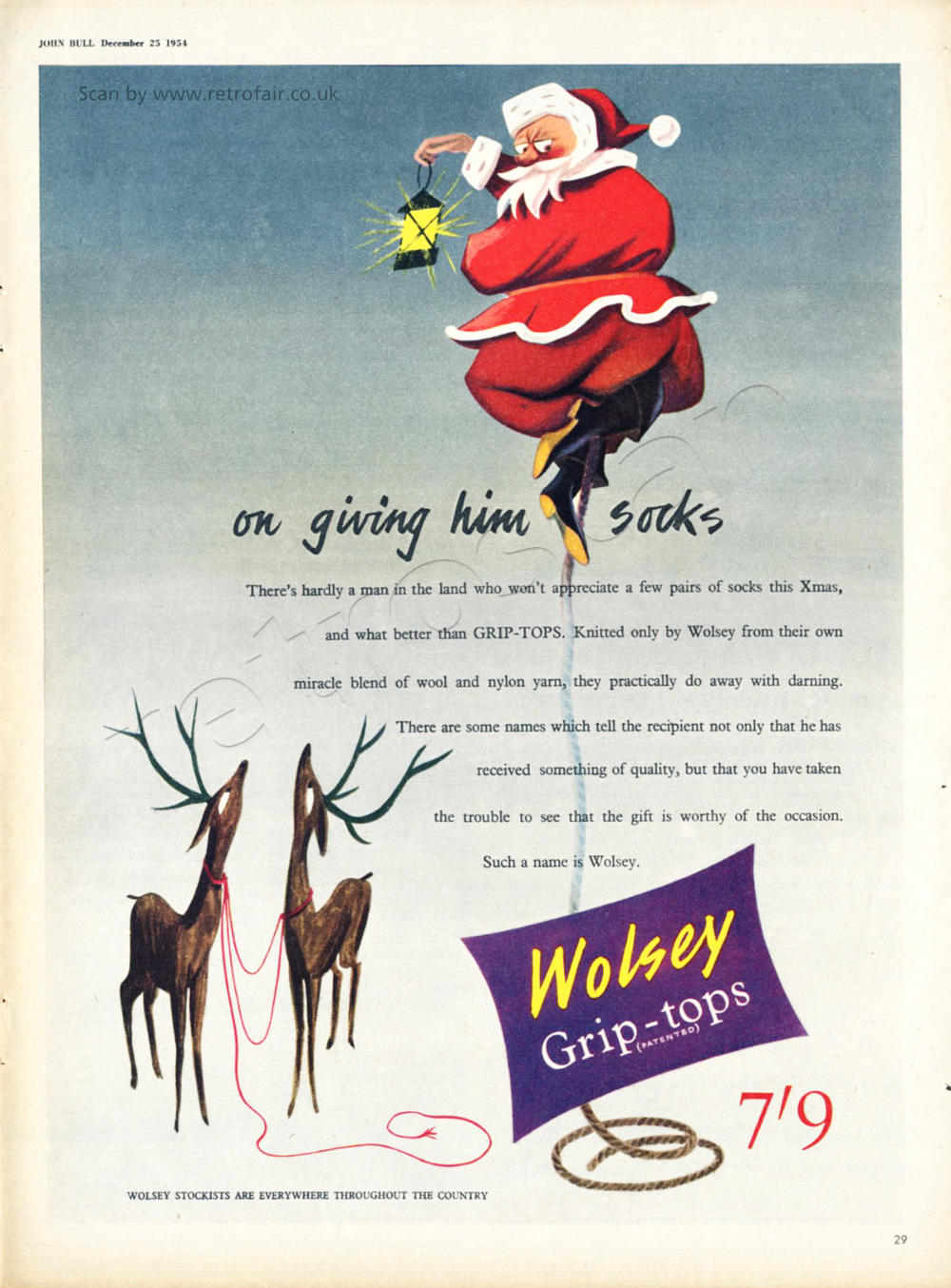 1954 Wolsey Grip-Tops Christmas