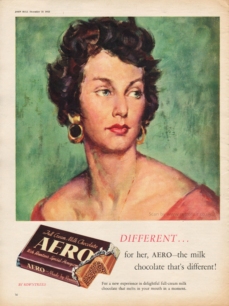 1955 Aero Chocolate - unframed vintage ad