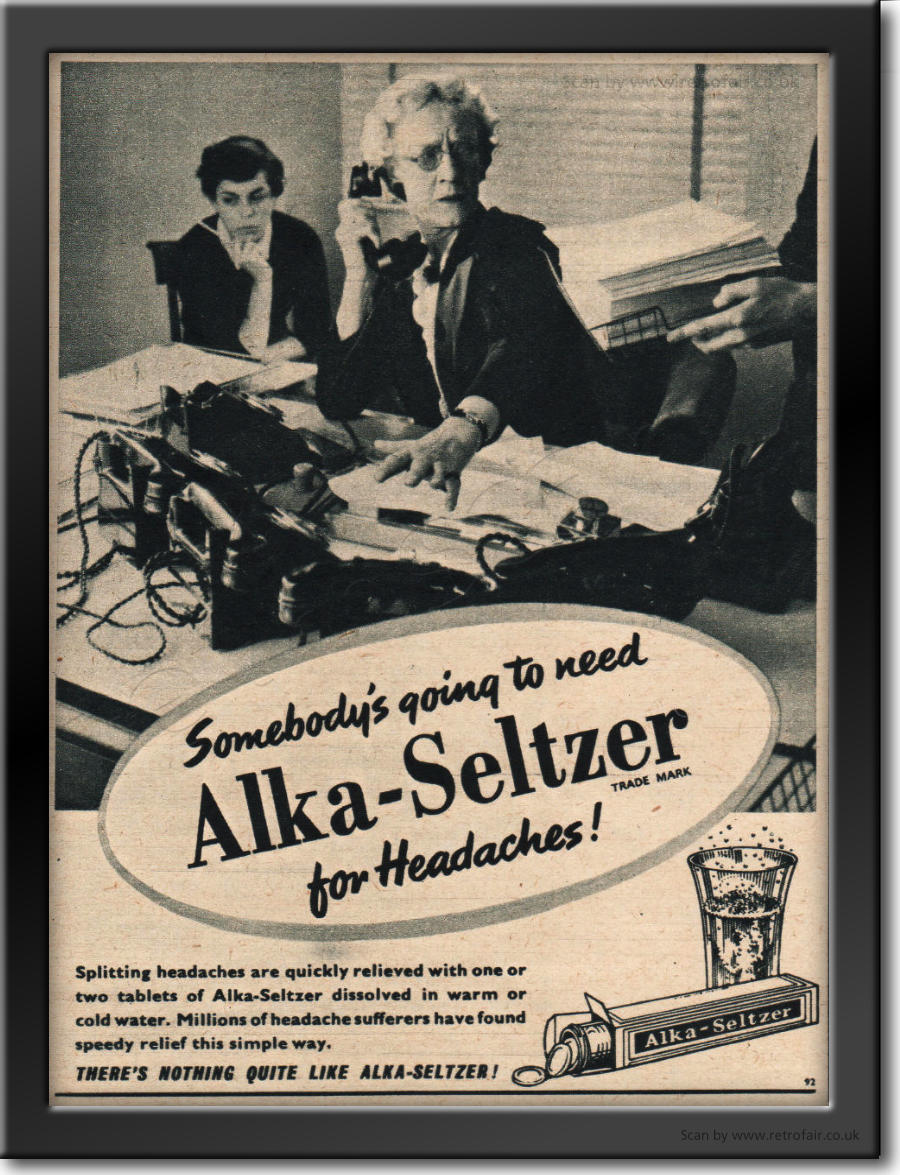 1955 Alka-Seltzer  - framed preview vintage ad