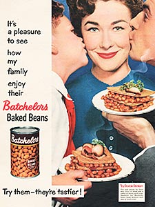  1955 Batchelors Baked Beans - vintage ad