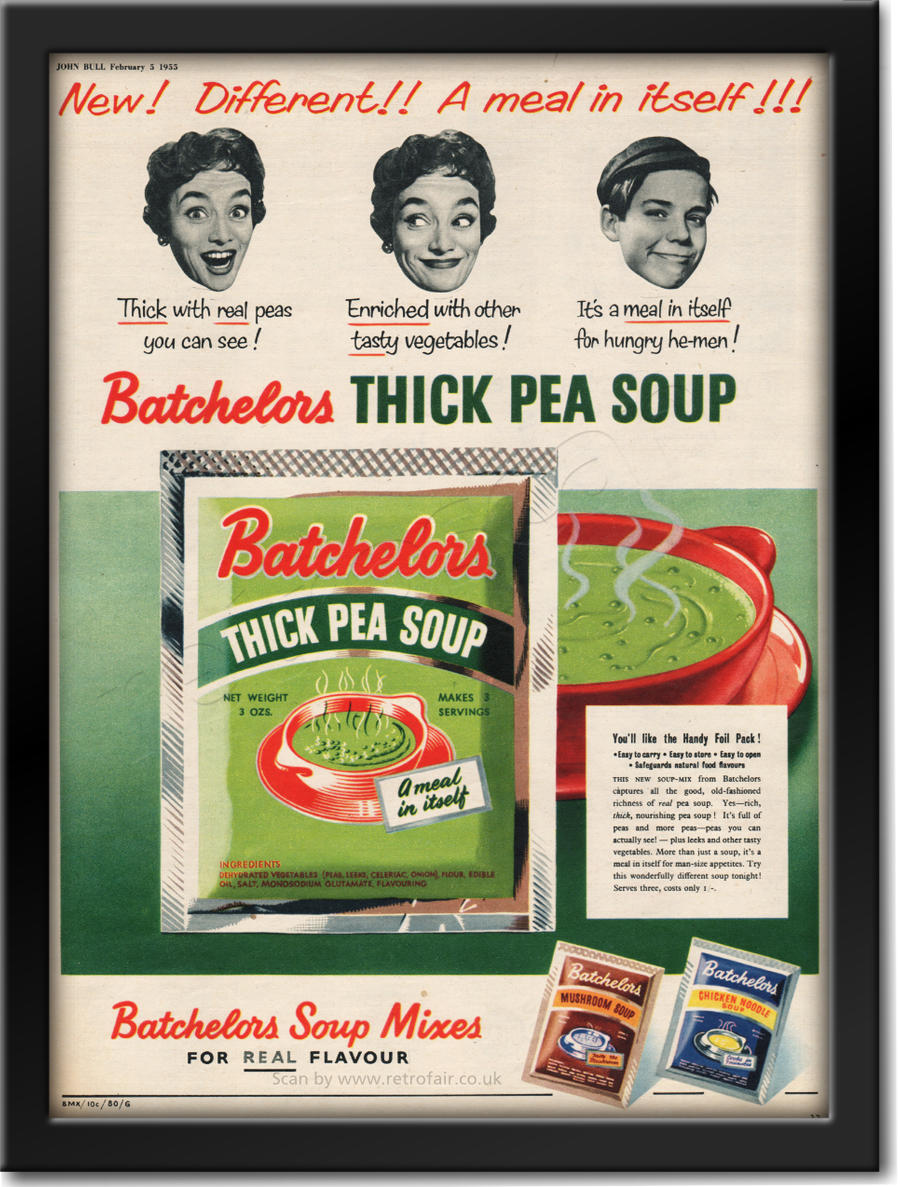 1954 Batchelor's Thick Pea Soup - unframed vintage ad
