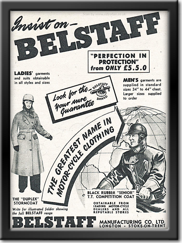 1955 vintage Belstaff Clothing Ad