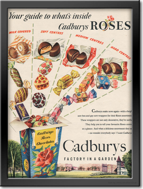  1955 Cadbury's Roses - framed preview retro
