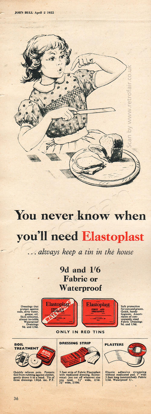 1955 Elastoplast Dressings  vintage ad