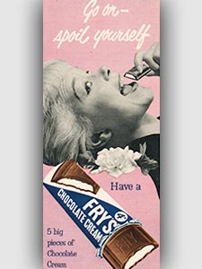 1955 Fry's Chocolate Bar Vintage Ad