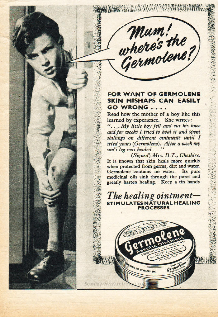 1955 Germolene  - unframed vintage ad