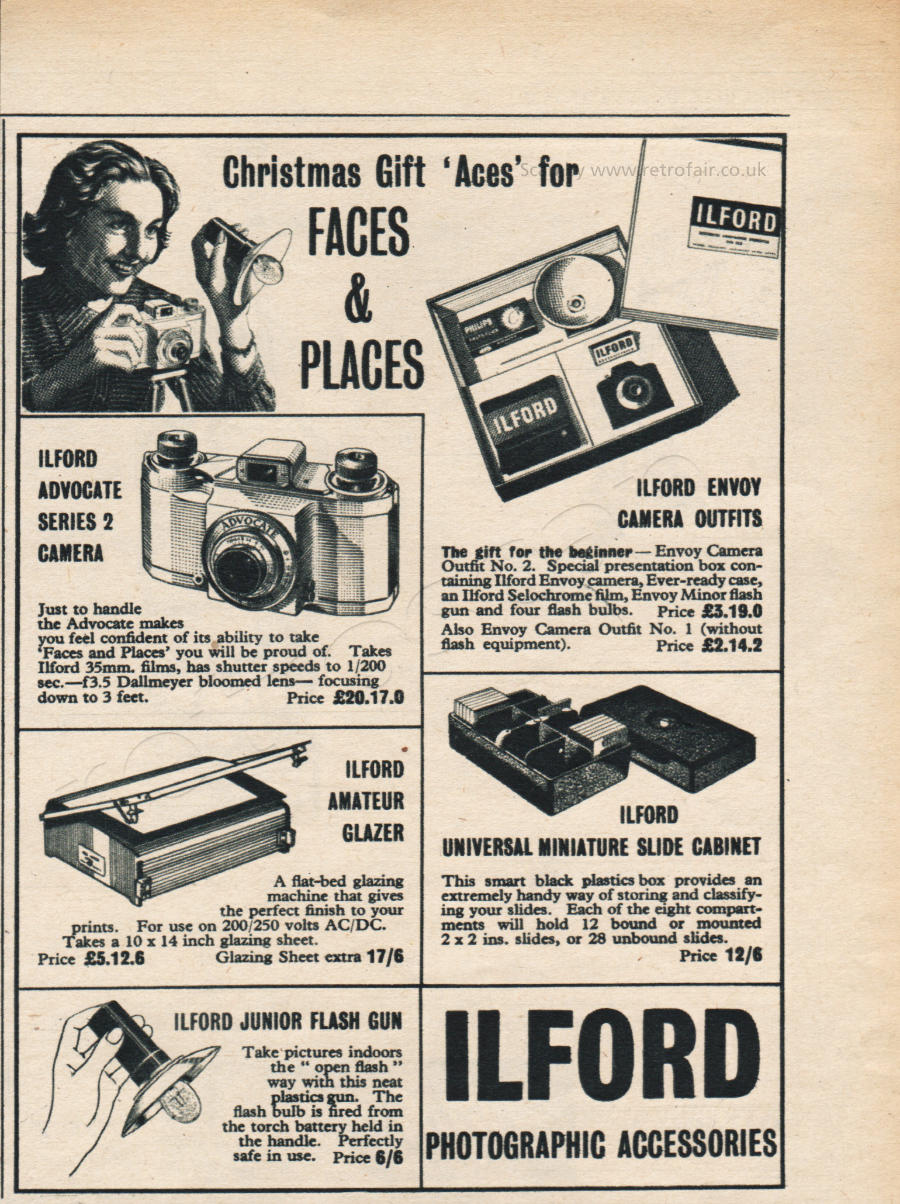 1955 Ilford Cameras - unframed vintage ad