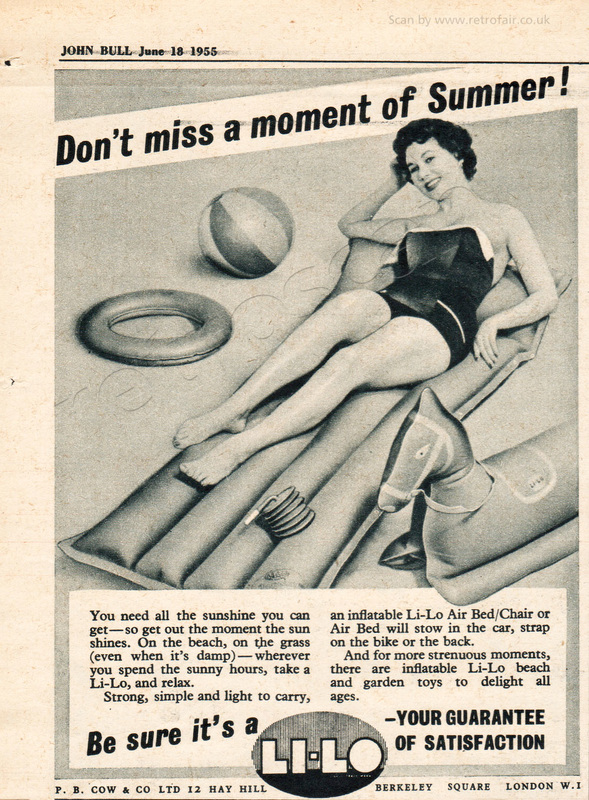 1955 Li-Lo Air Beds - unframed vintage ad