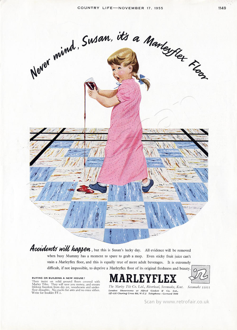1955 Marleyflex Tiles vintage ad