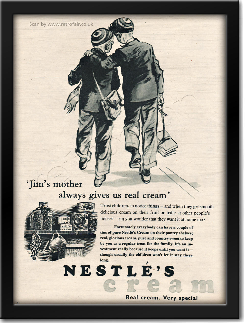 1955 vintage Nestles Cream ad
