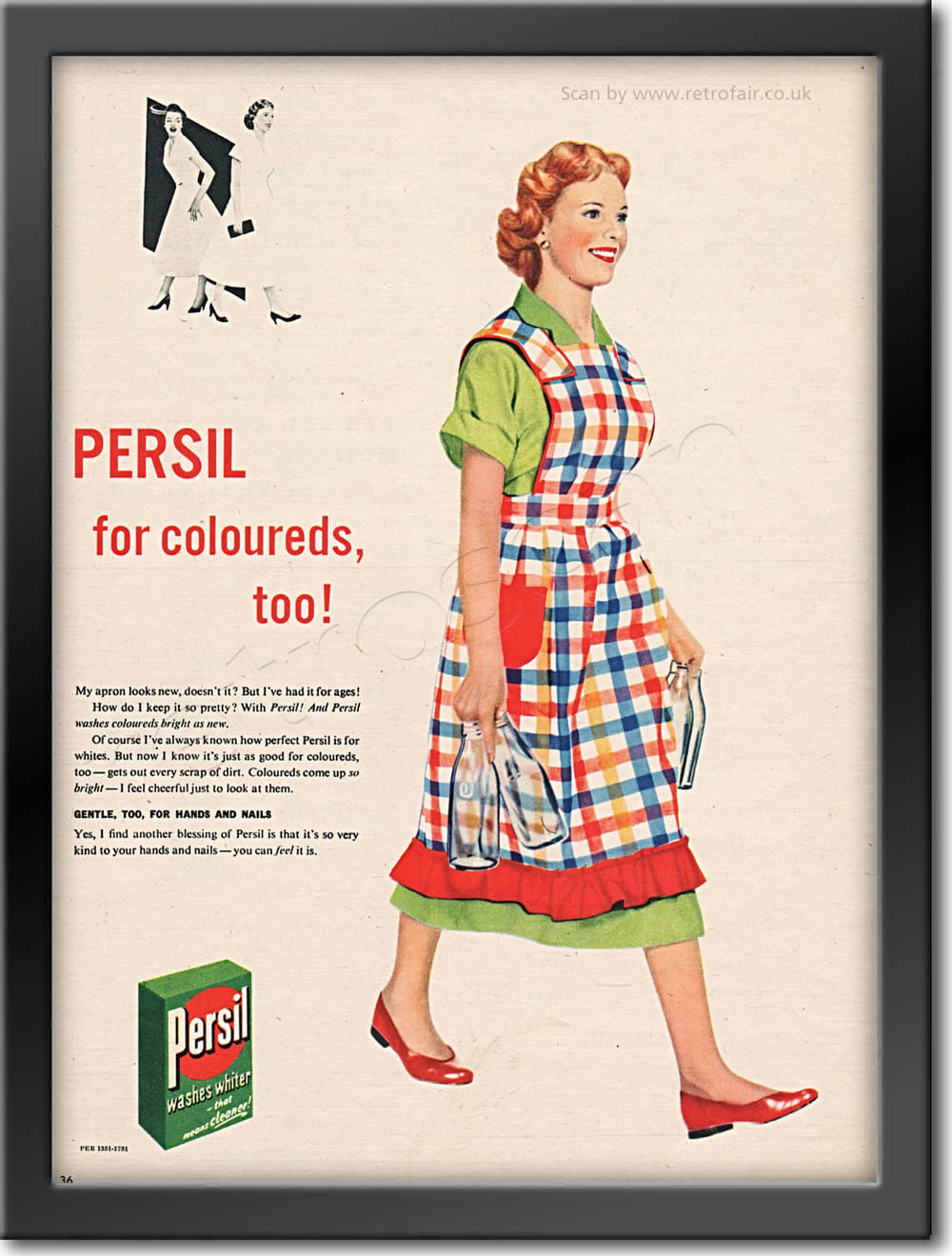 1955 Persil Coloureds Washing Powder Retro Magazine Ad - Retrofair