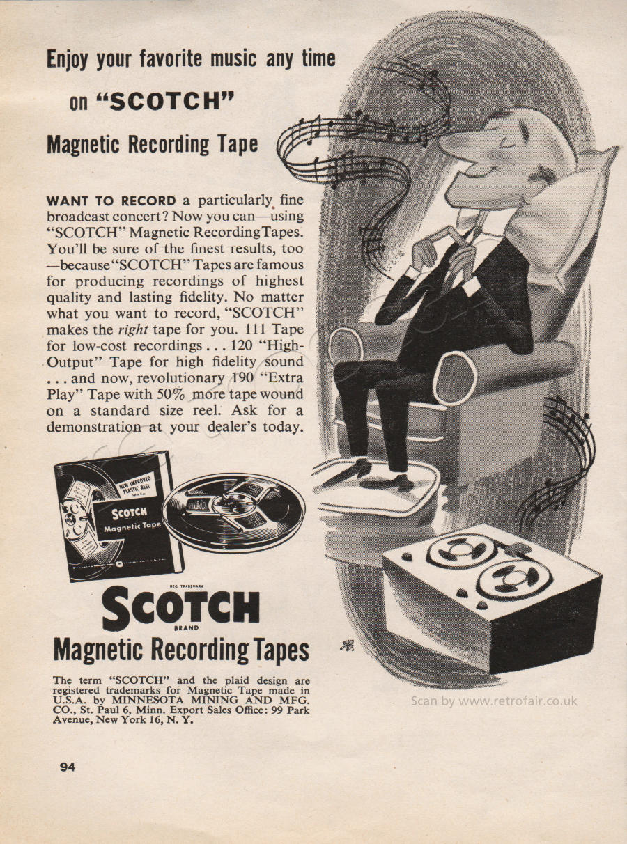 1955 Scotch Recording Tape vintage ad