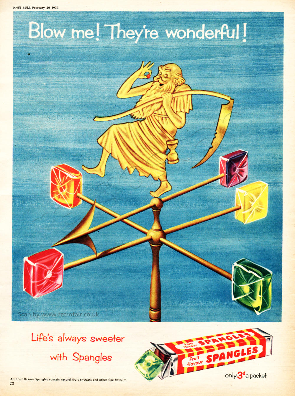 1955 Spangles - unframed vintage ad