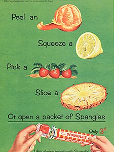  1955 Fruit Spangles - vintage ad