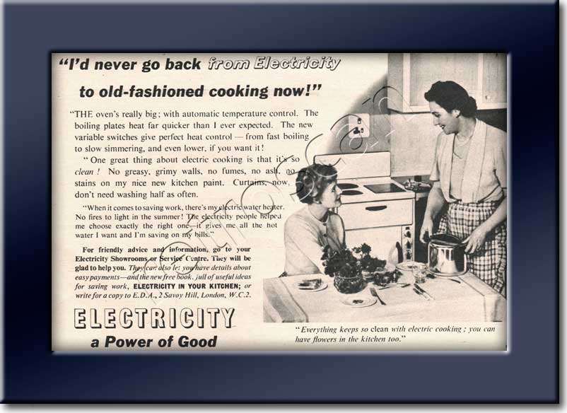 1953 Electricity  vintage ad