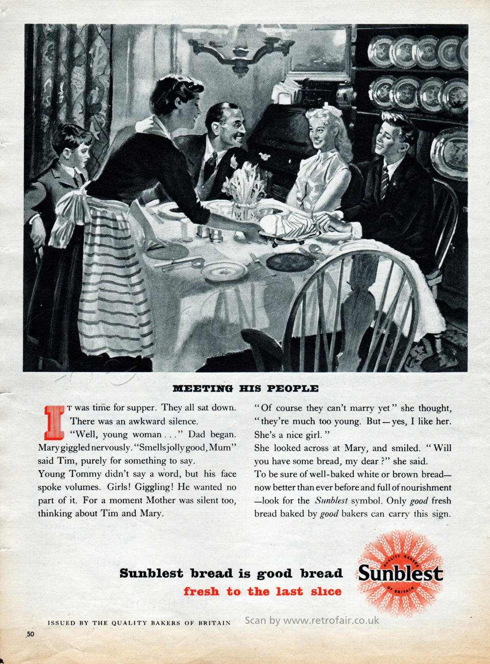retro Sunblest Bread magazine advert