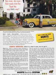 1953 Hertz car rental