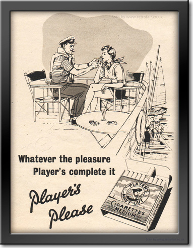 1952 Player's Cigarettes - framed preview vintage ad