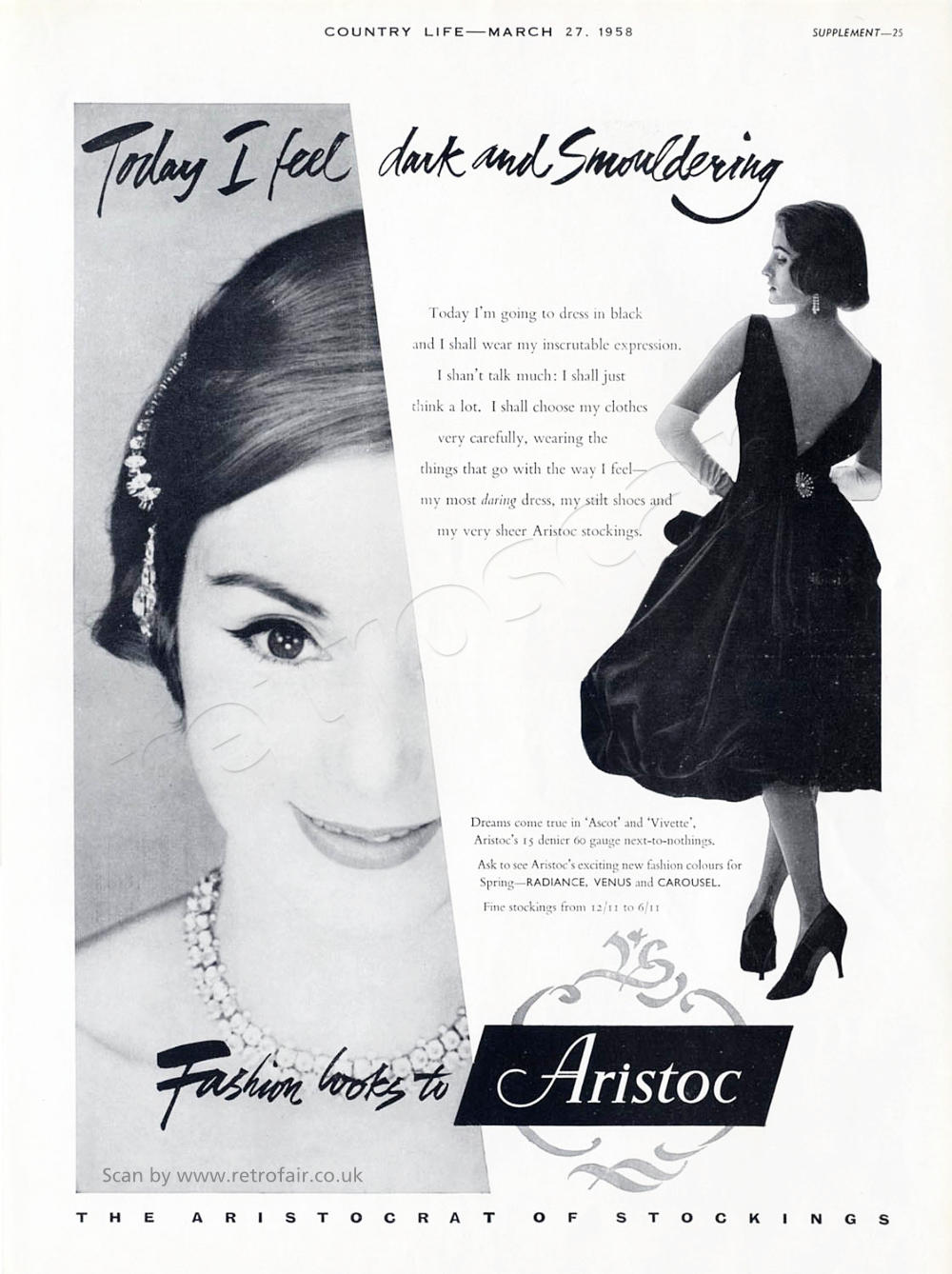 1958 Aristoc Stockings advert