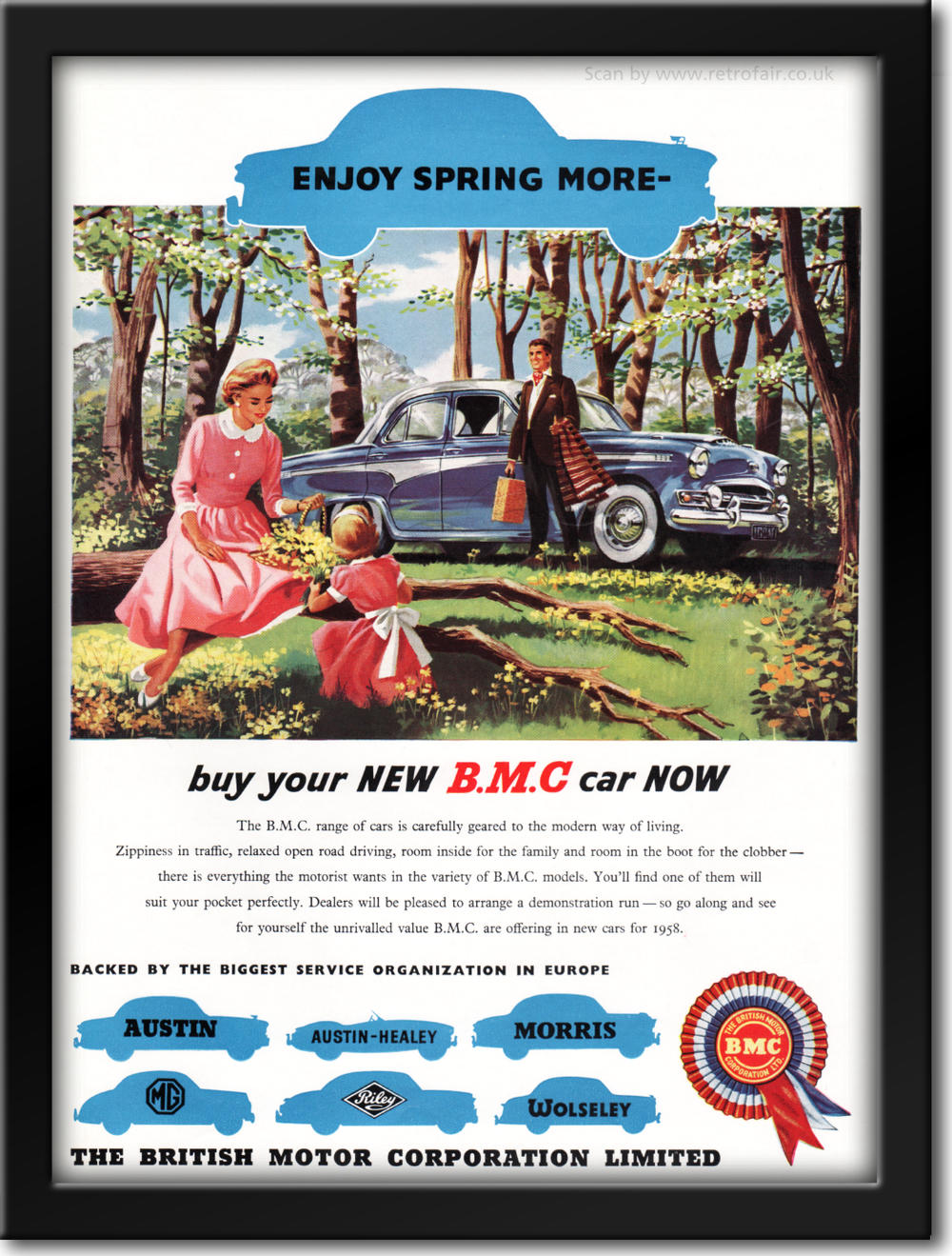 1958 B.M.C. Motors - framed preview vintage ad