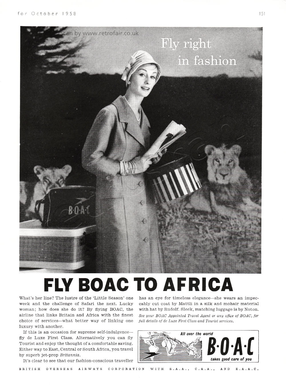 1958 BOAC  vintage ad