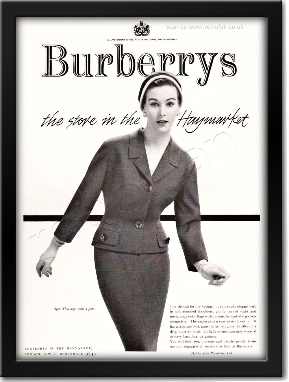 vintage 1958 Burberrys ad