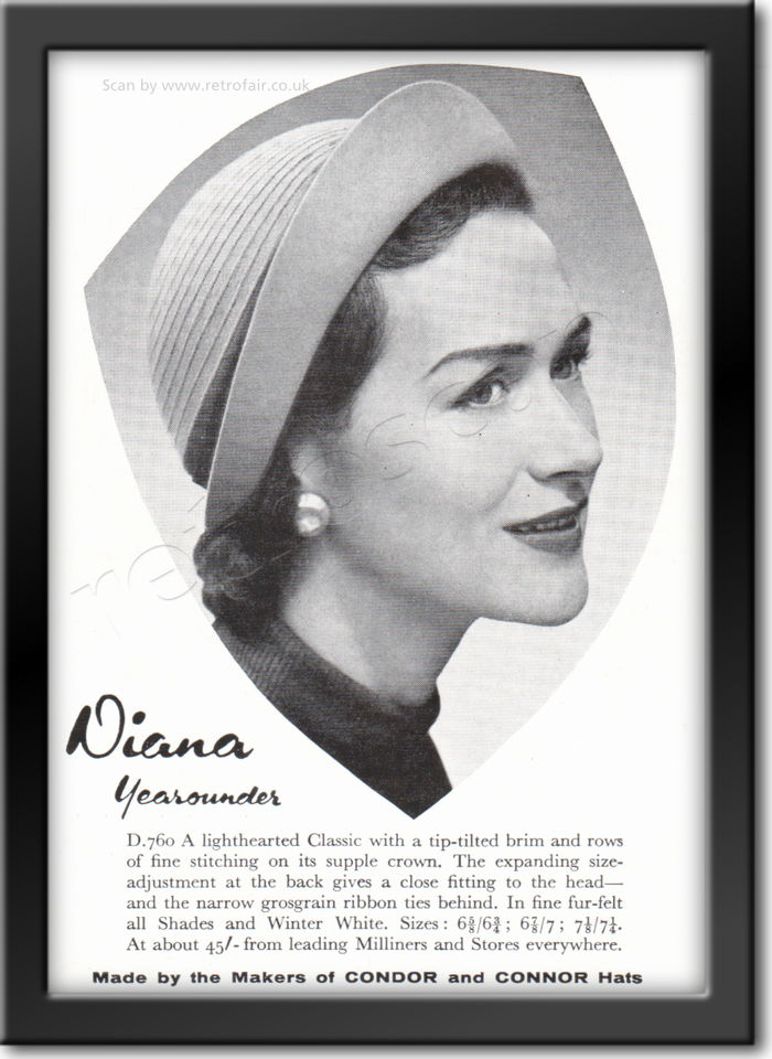 1958 Diana Yearounder - framed preview vintage ad