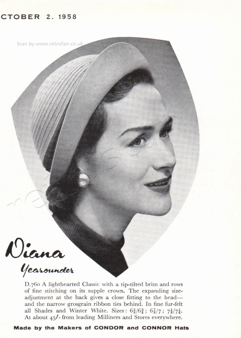 1958 Diana Yearounder - unframed vintage ad