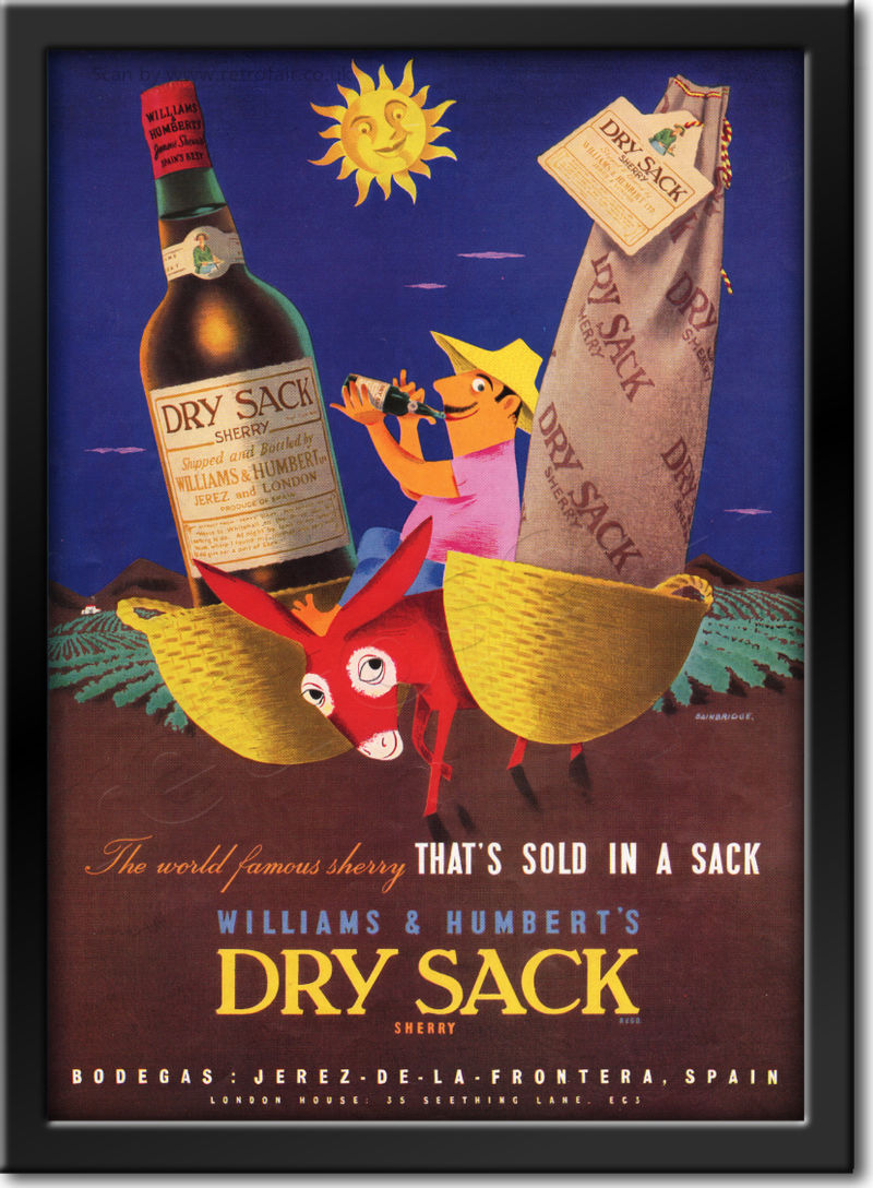 1958 vintage Dry Sack Sherry ad