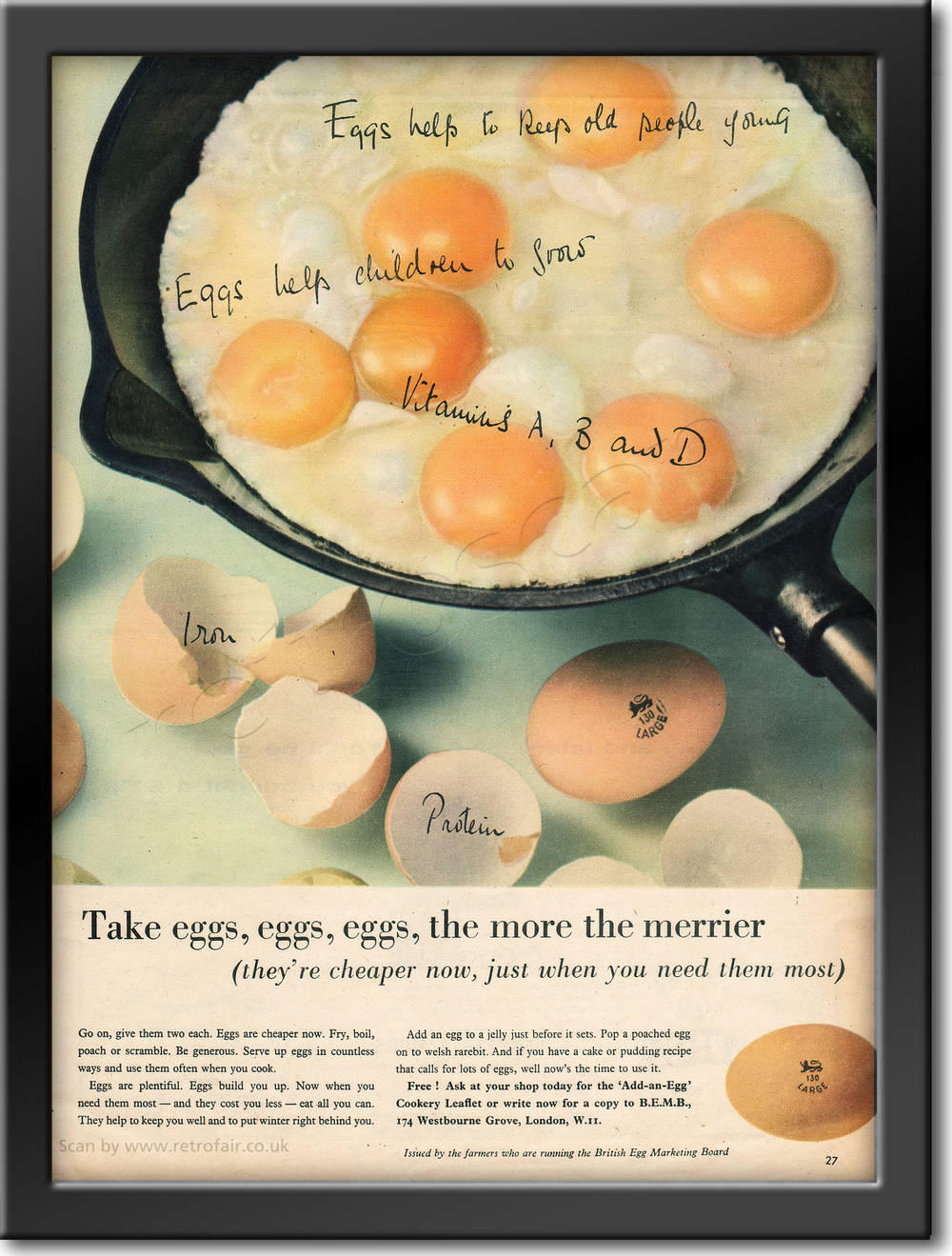  1958 Egg Marketing Board - framed preview retro