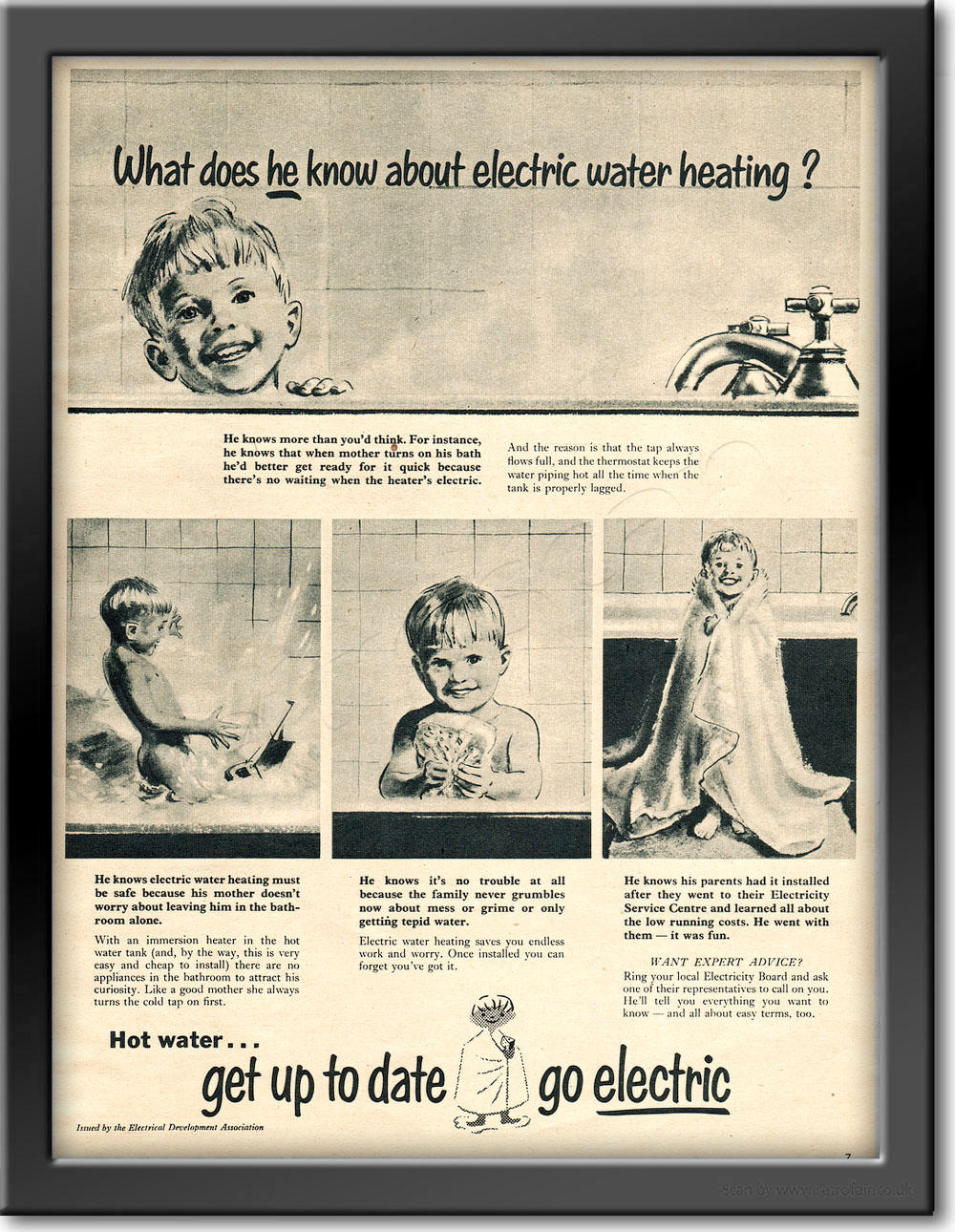 1958 Electricity Development Council - framed preview retro
