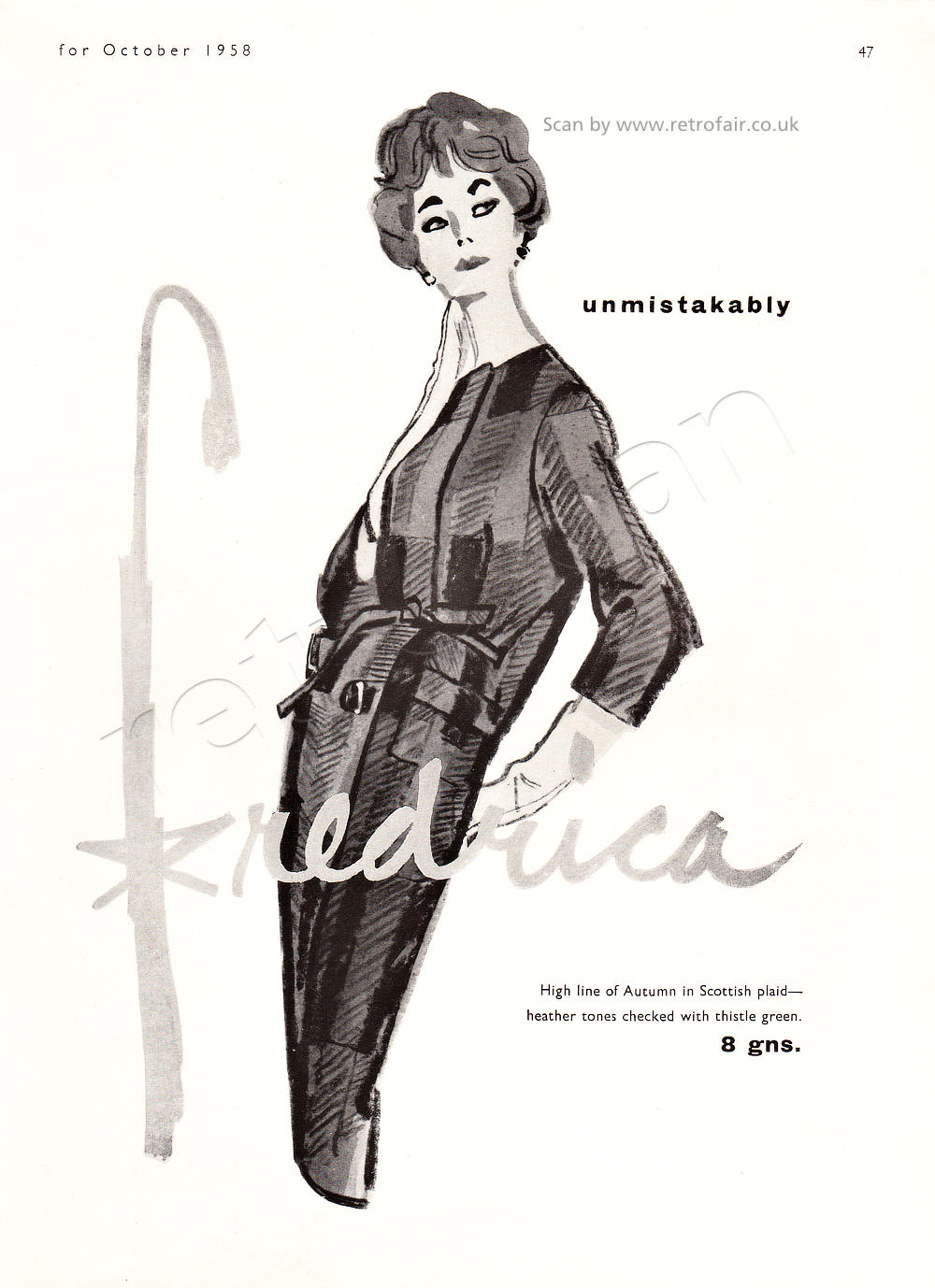 1958 Fredrica Couture vintage ad