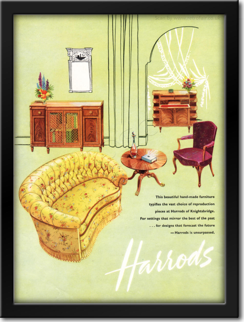 1958 Harrods Furniture - framed preview retro