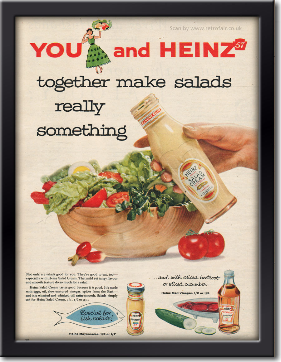 1958 Heinz Salad Cream - framed preview vintage ad