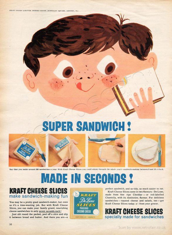 1958 Kraft Cheese Slices - unframed vintage ad
