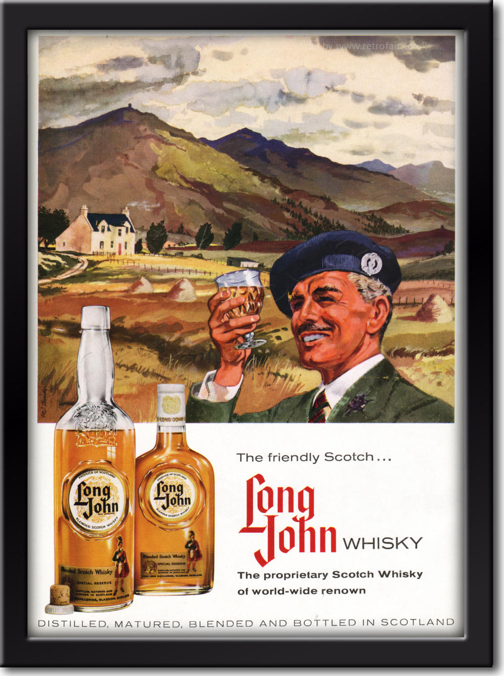1958 Long John Whisky - framed preview retro